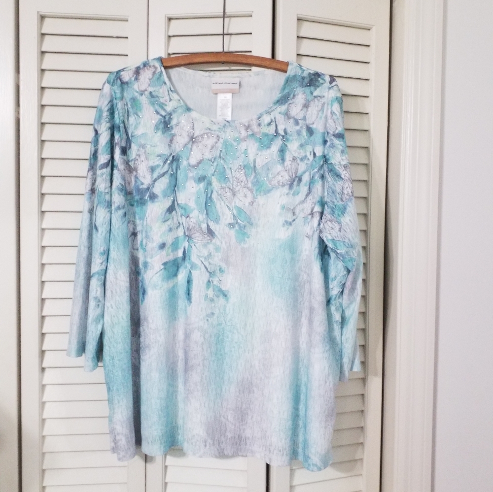 Butterfly Blue Watercolor Blouse